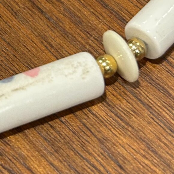 Vintage Hand Painted Japanese 32" Necklace - Picture 11 of 11